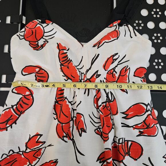 Anthropologie Summer Dress Lobster Print Edme & Esyllte Sleeveless | Women's 0 - Picture 5 of 16